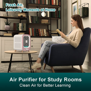 Jafända JF180 Air Purifiers for Home Bedroom, H13 HEPA & Activated Carbon Air Cleaner with Aromatherapy, Nightlight, and Bladeless Fan for Pets, Smokers, Allergies, Dust, Odor, and Pollen (780 sq. ft.) Pink - Jafanda