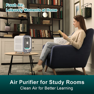 Jafända JF180 Air Purifiers for Home Bedroom, H13 HEPA & Activated Carbon Air Cleaner with Aromatherapy, Nightlight, and Bladeless Fan for Pets, Smokers, Allergies, Dust, Odor, and Pollen (780 sq. ft.) Grey - Jafanda