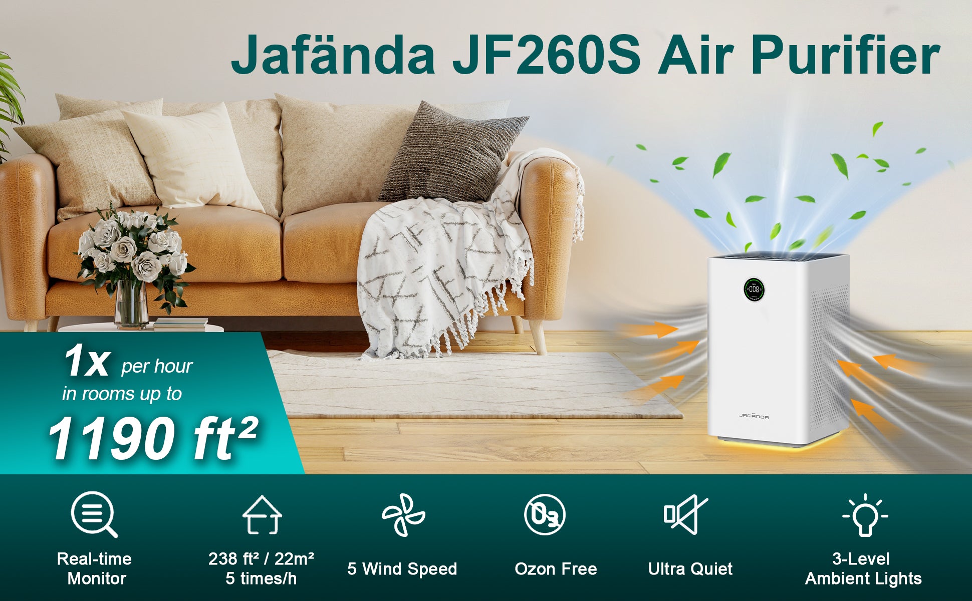 Jafanda True H13 HEPA and Activated Carbon Air Purifier for Home | Jaf