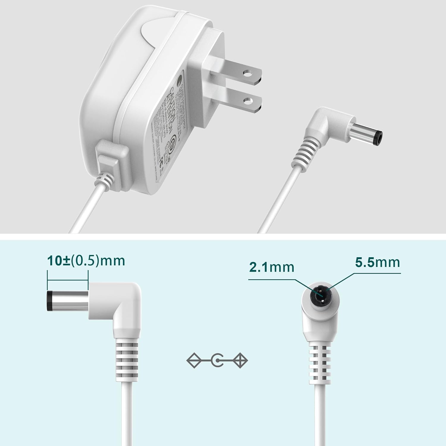 Air Purifier Power Adapter Charger Suitable for Jafända JF100 Replacement Charger 12V 1A(Size : White US/CA) - Jafanda