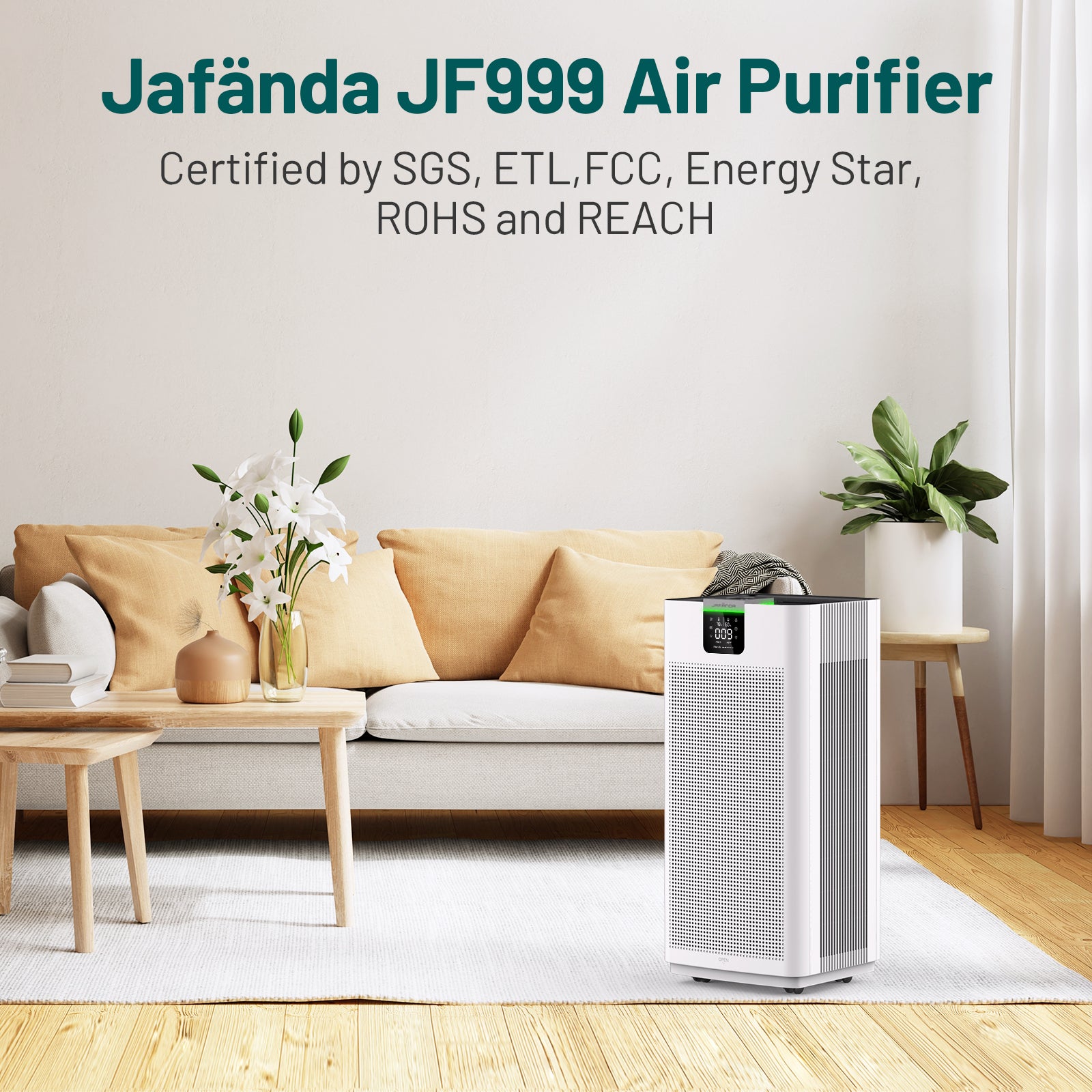 JF999 Air Purifier Filter Replacement - 2X H13 True HEPA Filters + 3.38 lb Activated Carbon - Removes 99.7% of Smoke, Dust, Pollen, and Odors - Jafanda