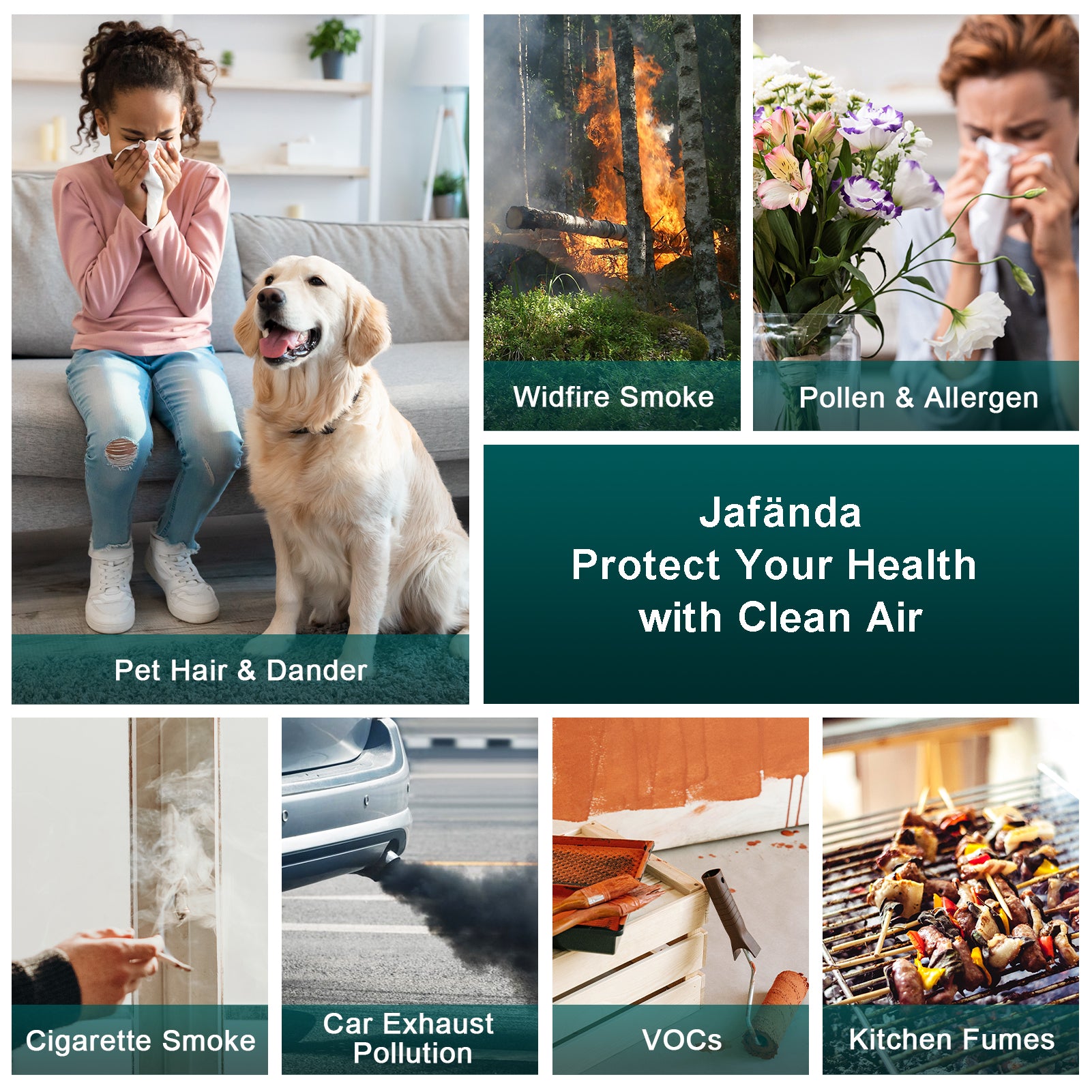 Jafända JF180 Air Purifiers for Home Bedroom, H13 HEPA & Activated Carbon Air Cleaner with Aromatherapy, Nightlight, and Bladeless Fan for Pets, Smokers, Allergies, Dust, Odor, and Pollen (780 sq. ft.) Pink - Jafanda