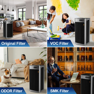 Jafända JF1500 Air Purifier Original Replacement Filters, 2 Pack Filters with H13 True HEPA & 5.51 Ib Activated Carbon, Effectively Remove Allergies, Pollen, Dust, Pet Dander, Pet Odor, VOCs Smoke, Ideal for Households with Pets, Cooking, and Smokers. - Jafanda