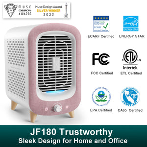 Jafända JF180 Air Purifiers for Home Bedroom, H13 HEPA & Activated Carbon Air Cleaner with Aromatherapy, Nightlight, and Bladeless Fan for Pets, Smokers, Allergies, Dust, Odor, and Pollen (780 sq. ft.) Pink - Jafanda