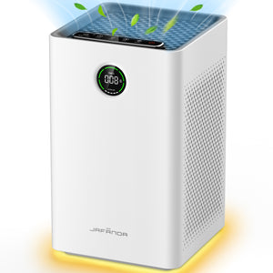 Jafanda Air Purifier for Large Rooms Up to 1190 sq ft, Dual HEPA & Carbon Filters, Air Cleaner Removes Allergens, Dust, Pollen, Smoke, Odors, Pet Dander - PM2.5 Monitor & Night Light - Jafanda