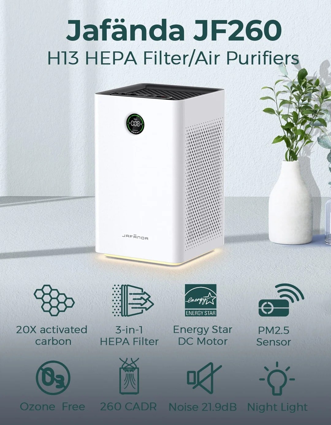 Jafanda JF260 True H13 HEPA Air Purifier - Jafanda